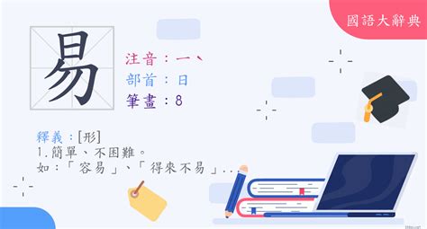 易部首的字|漢字:易 (注音:ㄧˋ,部首:日) 